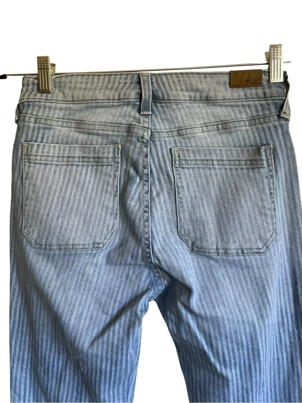 Ariat‎ High Rise Laser Stripe Wide Jean Slim Trouser Bootcut Patch Pockets